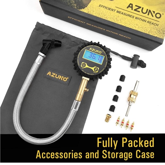 Digital Tire🛞Pressure Gauge w 12''Steel Hose -150 PSI- for Car🚗 &  Bike🚲 - Picture 7 of 8